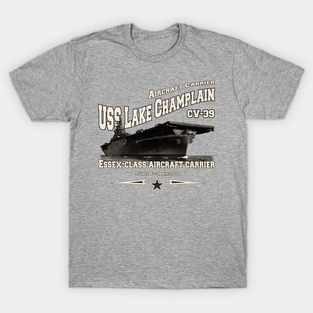 USS LAKE CHAMPLAIN CV-39 aircraft carrier veterans T-Shirt by comancha